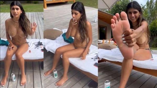 Mia Khalifa Topless Outdoor Feet Tease Video Leaked on leaks.pics