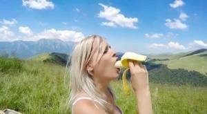 Blonde MILF Jasmine Rouge and her man friend fuck while hiking in high country on leaks.pics