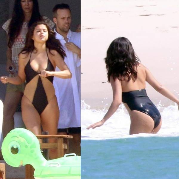 Selena Gomez Sexy Paparazzi One-Piece Swimsuit Set  - Usa on leaks.pics