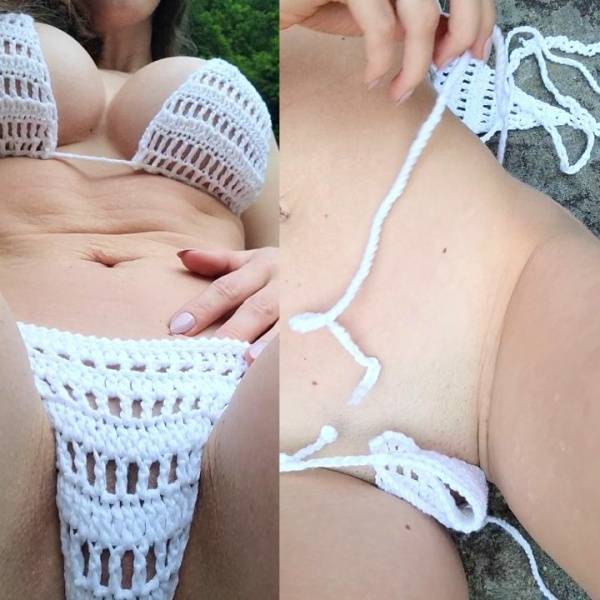 Abby Opel Nude White Knitted Bikini  Video  - Usa on leaks.pics