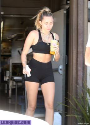  Miley Cyrus Caught In Sport Top And Tight Shorts on leaks.pics