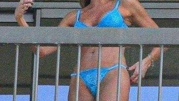 Luciana Gimenez Relaxes in a Blue Bikini on the Balcony of Her Hotel in Rio de Janeiro on leaks.pics