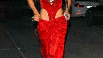 Tinashe Sizzles in a Red Ensemble Arriving at the W Magazine Event on leaks.pics