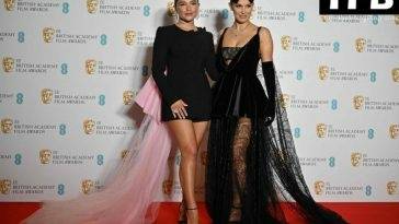 Florence Pugh & Millie Bobby Brown Pose at the British Academy Film Awards - Britain on leaks.pics