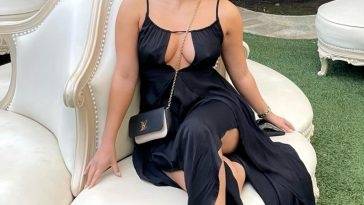 Francia Raisa Shows Her Pokies in a Black Dress on leaks.pics