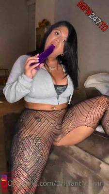 Brilliantly Divine fucks herself with purple dildo after giving a sloppy blowjob porn videos - manythots.com