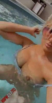Sydney Fuller swimming pool boobs flashing snapchat premium porn videos on leaks.pics