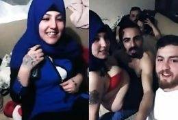 Muslim Hijab woman does slut at party on leaks.pics