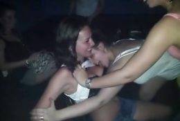 She gets her boobs eaten by friends in nightclub! on leaks.pics