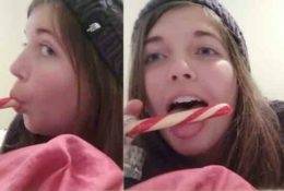 Lisa ASMR Candy Cane Sucking Video! on leaks.pics