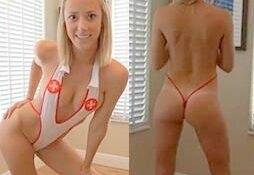 Vicky Stark Lingerie Nurse Costume Try On Video on leaks.pics