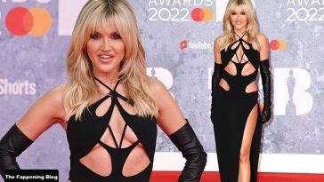 Ashley Roberts Flashes Her Underboob in a Black Cutout Dress at the BRIT Awards 2022 on leaks.pics