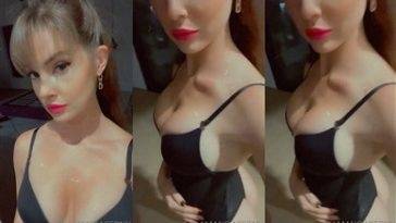 Amanda Cerny Nude Teasing in Black Lingerie Video Leaked on leaks.pics