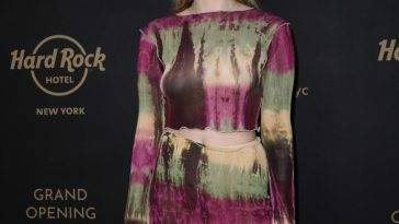 Paris Jackson Poses in a See-Through Dress at the Grand Opening of Hard Rock Hotel Times Square on leaks.pics