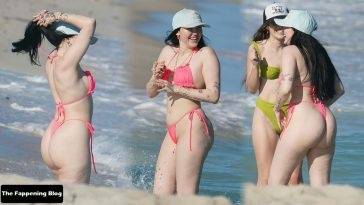 Noah Cyrus Wears a Pink Bikini as She Hits the Beach in Miami (60 New Photos) - fapfappy.com