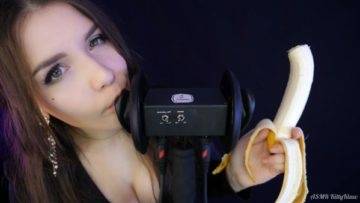 KittyKlaw ASMR Banana 3 Dio Licking Mouth Sounds Video on leaks.pics