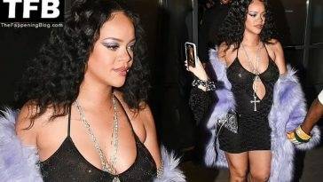 Pregnant Rihanna Flashes Her Nude Tits in a See-Through Dress in Milan on leaks.pics