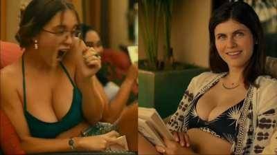 Which cleavage gets your load?-Sydney Sweeney or Alexandra Daddario in same episode of 'The White Lotus' on leaks.pics