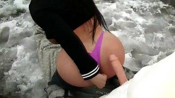 Korina Kova Snowman Outdoors Public Dildo Doggy Fucking Porn on leaks.pics