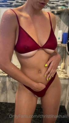 Christina Khalil Shower Bikini Strip Onlyfans Video  on leaks.pics