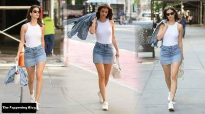 Leggy Barbara Palvin Looks Sexy in a White Top on a Walk in NYC on leaks.pics
