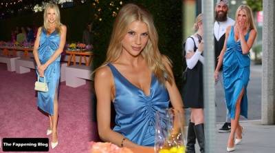 Charlotte McKinney Looks Hot in a Blue Dress at the ByFar Event in WeHo - Charlotte on leaks.pics