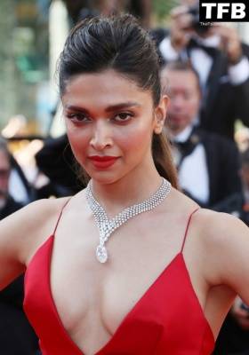 Deepika Padukone Looks Beautiful in a Red Dress During the 75th Annual Cannes Film Festival on leaks.pics