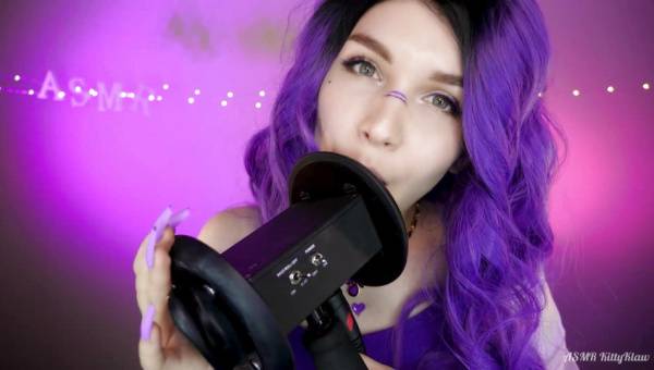 Kitty Klaw ASMR - Purple - Licking & Mouth sounds on leaks.pics