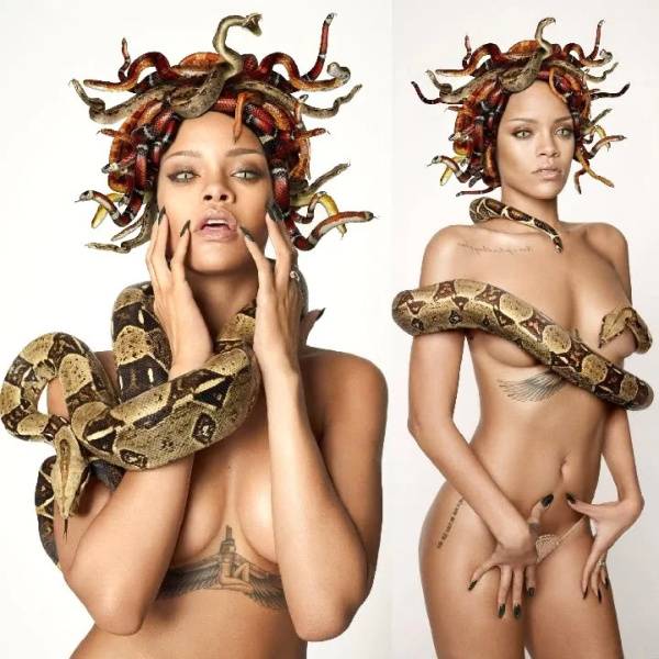 Rihanna Snake Photoshoot Nude Photos  on leaks.pics