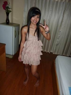 Sweet asian teen babe stripping and getting her hairy poon drilled on leaks.pics
