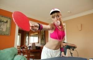 Young blonde Nicole Ray fucks a really old guy after losing ping pong game on leaks.pics