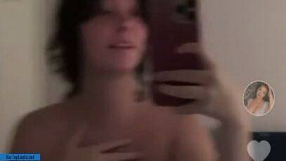 Unadorned fat girl NSFW TikTok takes selfies topless with pierced nipples on leaks.pics
