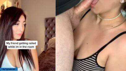 Sexy babe is waiting for her boyfriend to fuck her, while he gave TikTok dick sucking to his girlfriend on leaks.pics