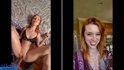 The redheaded chick is fucked by her stepfather and she admires it on TikTok on leaks.pics