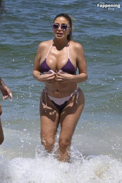 Larsa Pippen Looks Incredible as She Wears a Purple String Bikini on Miami Beach (24 Photos) on leaks.pics